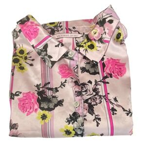 Victoria's‎ Secret Floral Pajama Top Sleep Shirt Button Front X Large With Flaw